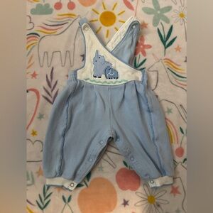 Vintage Carter's Light Blue Elephant Overalls Baby size 6‎ months